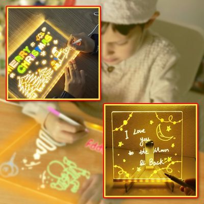 LED-Acryl-Leuchttafel mit 7 Markern | LUMOBOARD